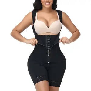 Fajas Colombianas Shapewear for Women Tummy Control Full Body Shaper Butt Lifter with Zipper and Hooks Compression