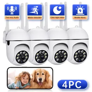 【JOOAN 1080P FHD Home Smart Security Camera】Color night vision, Bluetooth/WiFi, 360° PTZ, Motion Detection, Two-Way Audio, 2.4G WiFi, 24/7 Live View, Home Pet Monitor, Remote Real-Time Monitoring