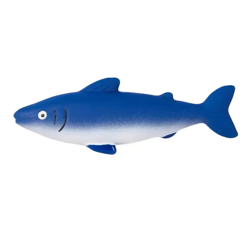Chew Safe Fish Shape Latex Dog Toy - Built-in Squeaker Squeak Toy for Universal Interactive Play with Puppies, Small and Medium Dogs