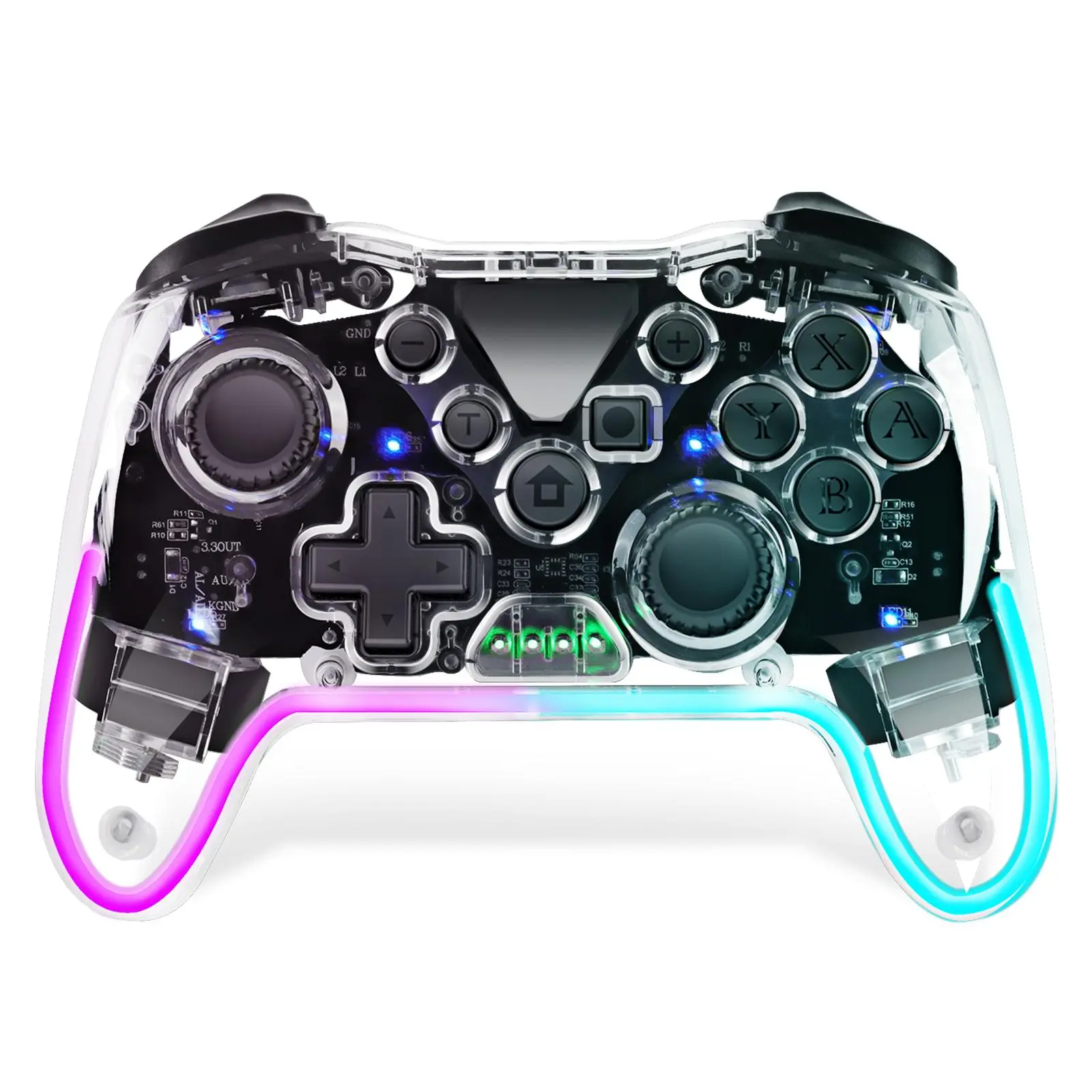 NS015 Wireless Game Controller, 6 Axis Dual Vibration BT Game Controller, Creative RGB Breathing Light Game Controller for Nintendo/Android/PC, Mobile Gaming Gamepad, Esports Controller, Rechargeable Portable Controller, Wireless Controllers