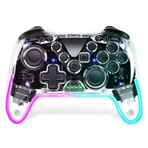 NS015 Wireless Gaming Controller, 6 Axis Dual Vibration BT Game Controller, Creative RGB Breathing Light Game Controller for Nintendo/Android/PC, Gaming Accessories