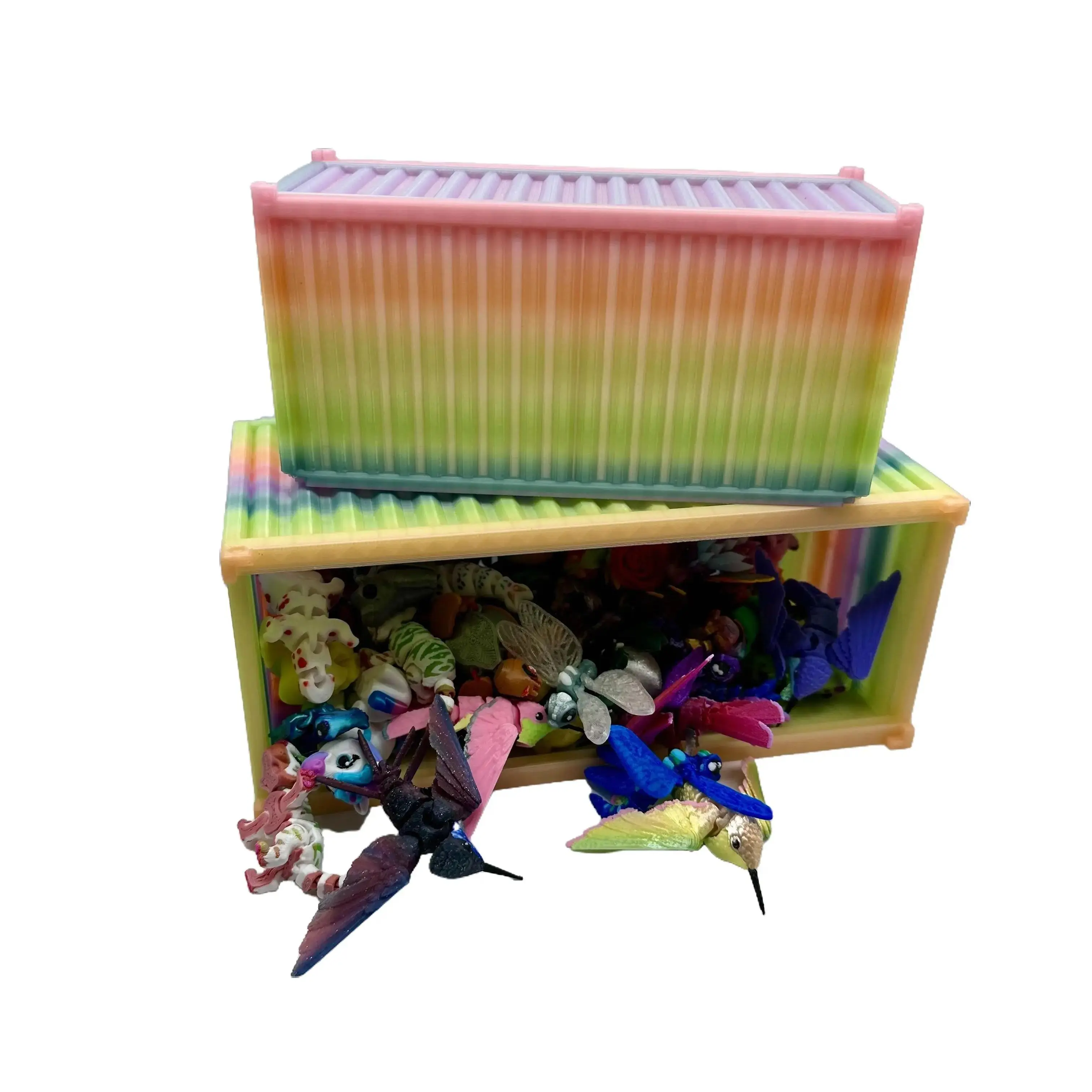 Mini Shipping Container Box 3D Printed Storage for Organization for Mini and Micro Mini 3D Prints organizer  storage
