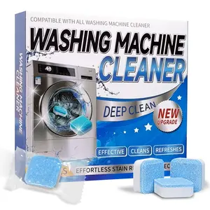 Washing Machine Cleaner Tablets, 12 Pack–Deep Cleaning Tablets for Top & Front Load HE Washer Cleaners, Descaler & Deodorizer, Septic Safe, Cleans Drum, Tub, Seal & All Internal Parts