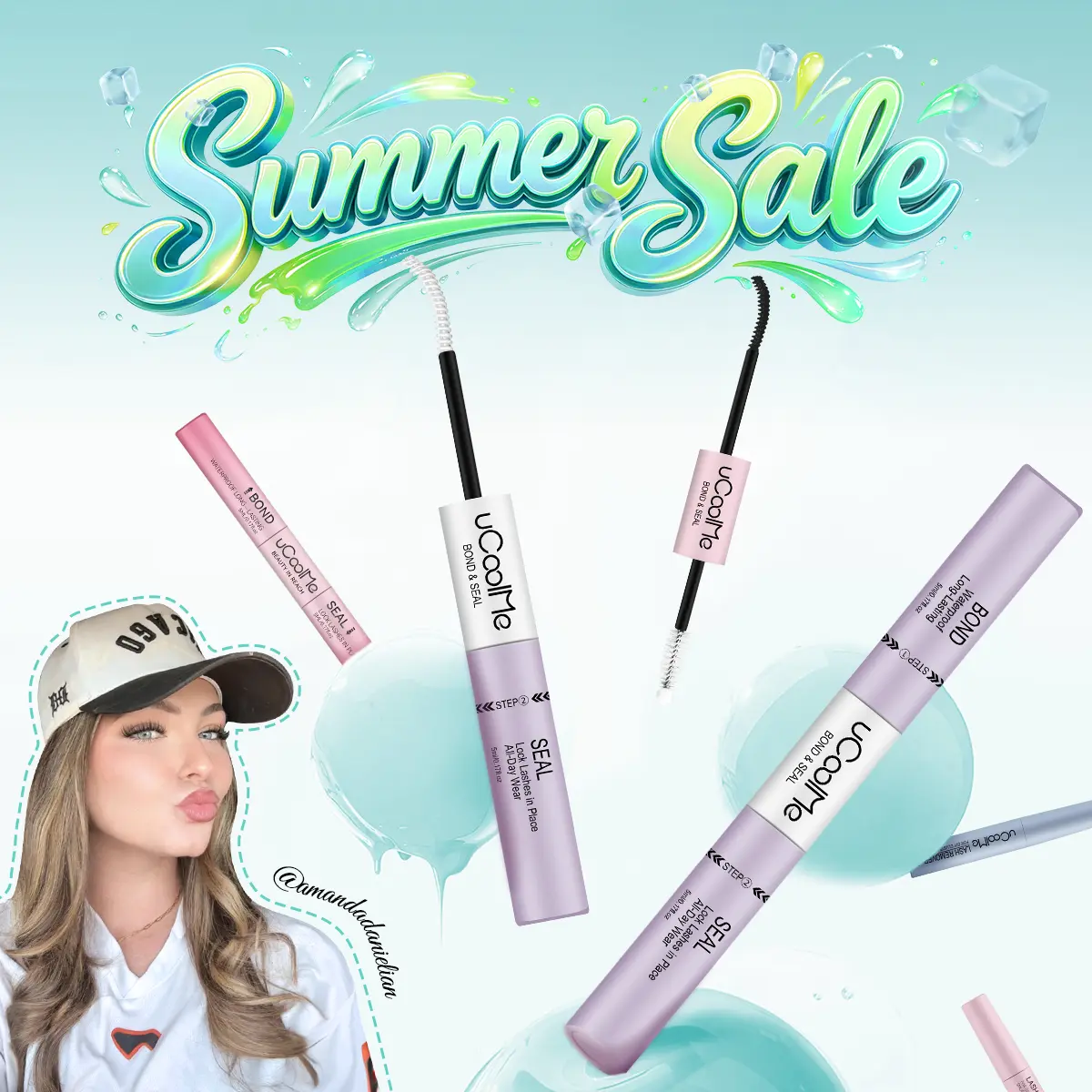uCoolMe [Creator Exclusive] 2-in-1 Bond & Seal Waterproof Lash Glue, Long-Lasting Strong Adhesive for False Eyelashes, Eyelash Extensions & Makeup Application, Eyelashes Extensions,sunscreen