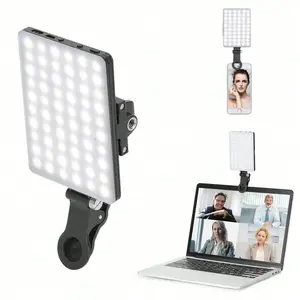 Rechargeable LED Fill Light, 80 Leds, Selfie Flash for Smartphones and Laptops, Selfie Led Lights, Cell Phone Light, Cellphone, Three Lighting Modes, Clip-On for Easy Installation