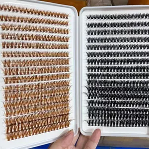 DIY Eyelash Extension Kit, 640 Pcs Individual Fluffy Cluster Lashes, & Colors, C/d Curl Design, Mix Sizes 8+/16 Mm, Perfect for Home Use