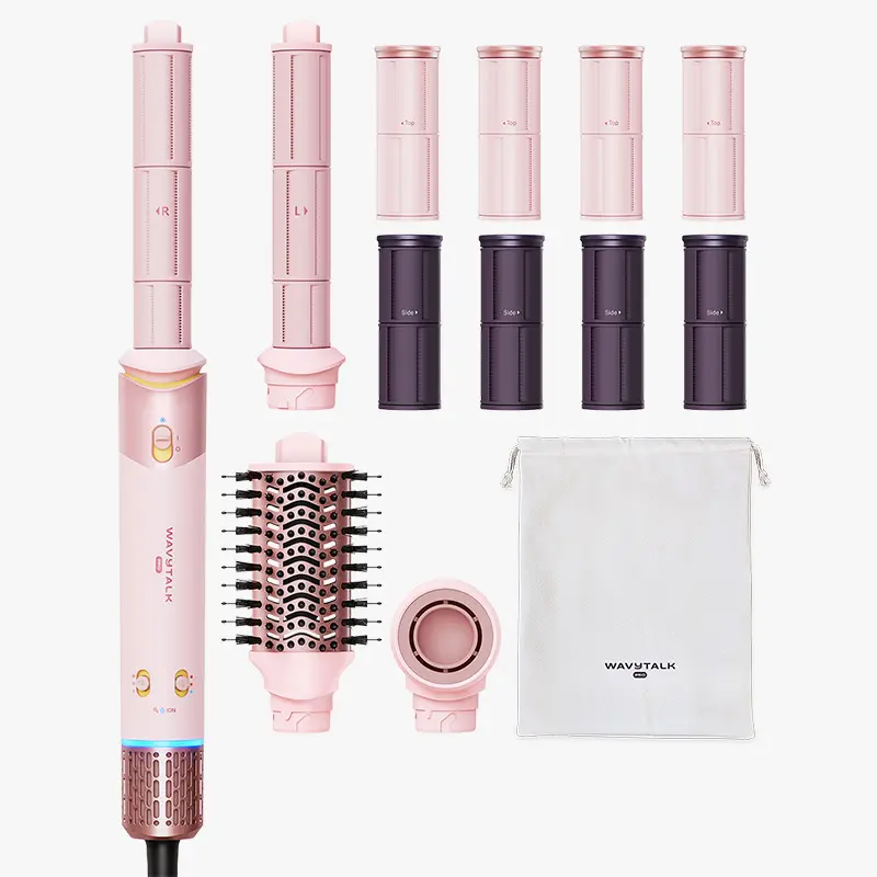 Wavytalk Airshape Pro Roller Air Styler Set for Salon Blowout at Home | 4-in-1 Hair Dryer & Multi-Styler with Auto-Wrap Curlers & Rollers, Volumizing Brush, Less Heat Damage, Ionic Anti-Frizz