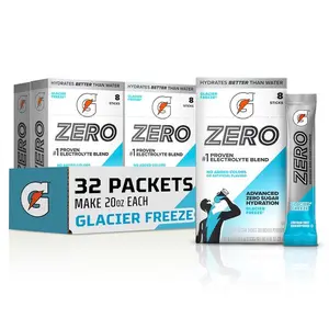 Gatorade Zero Sugar Electrolyte Powder Drink Mix, Glacier Freeze, (32 Servings), No Artificial Flavors, No Added Colors, Zero Sugar, Sports Drinks, Hydration, Electrolyte Drink