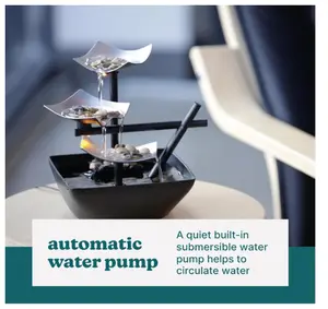 Tabletop Water Fountain with Automatic Pump – Indoor Zen Decor, Soothing Water Sound, Natural River Rocks, Home & Office Relaxation