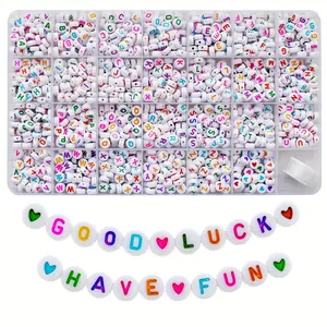 1350pcs Alphabet A-Z Letter Beads with Elastic Thread for Jewelry Making and DIY Bracelets, Necklaces, Key Chains, Diy Jewelry Decoration, 4x7mm Round Letter Beads Kits, Colorful Mix Beads, Bead Set
