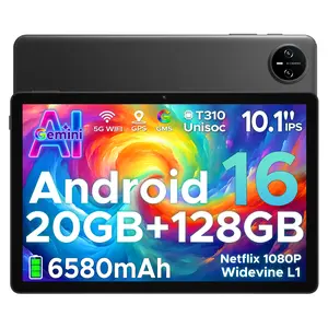 Tab A9 Pro 10" Tablet, Android 16, 20GB RAM, 128GB+2TB, 6580mAh Battery, 5G WiFi, HD Display, Dual Speakers, Face Unlock