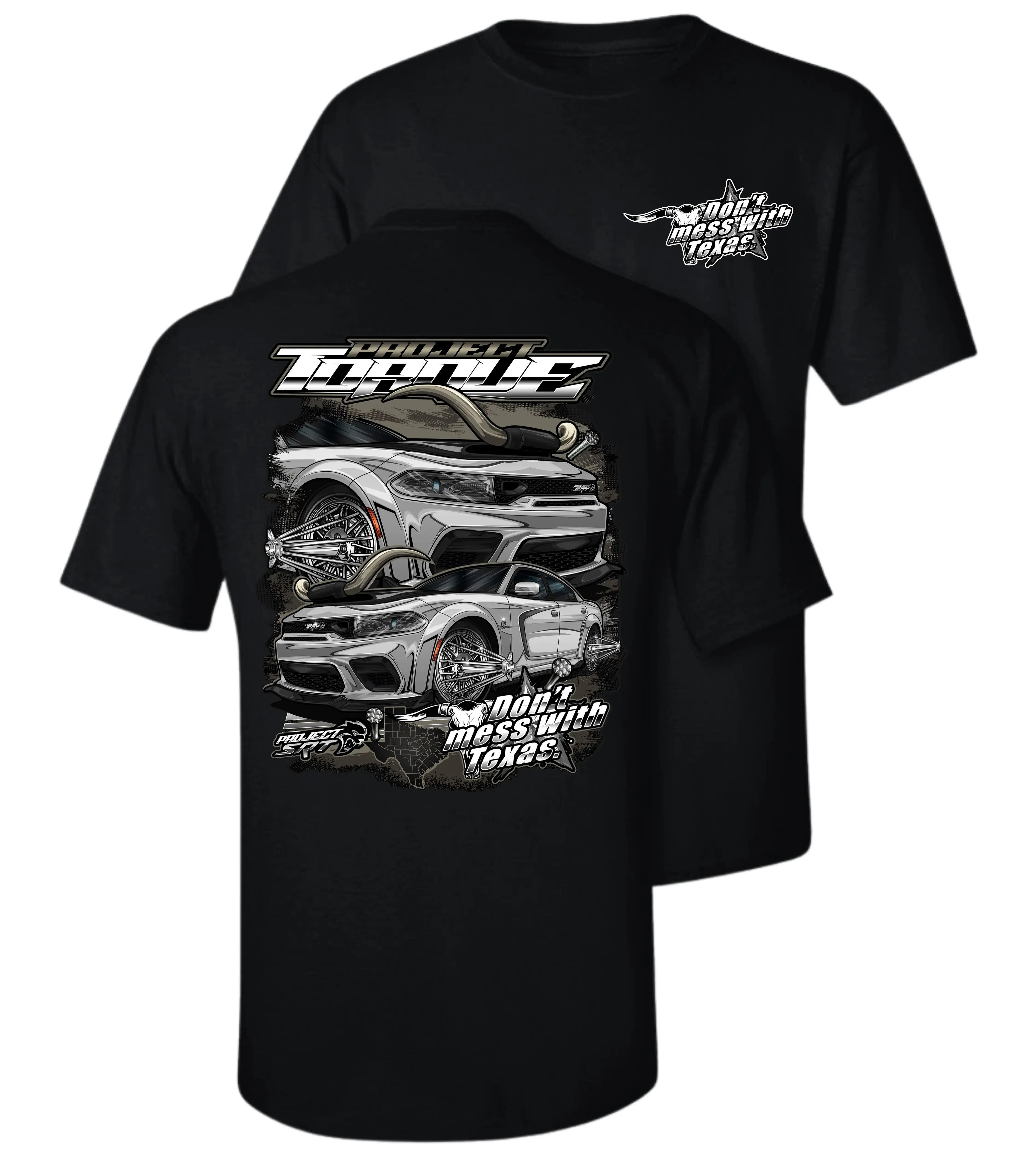 Project Torque TEXAS HELLCAT T-SHIRTs car shirts truck shirts truck shirts men car shirts for men Cotton Menswear