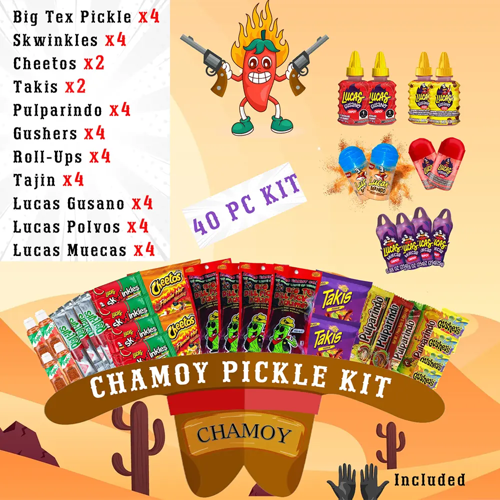 CHAMOY Pickle Kits Big Tex - Family, Trio, Duo, Single, Easy - Snack & Gift Options Snack Set Sweet