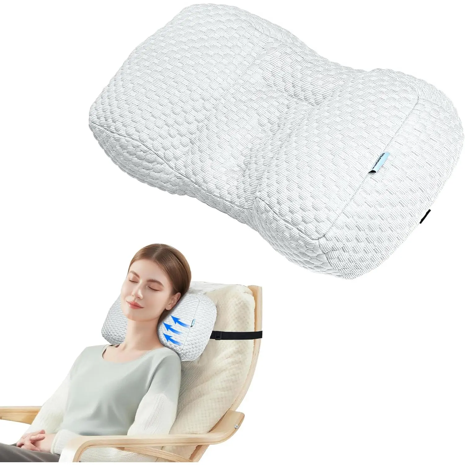 Adjustable Neck Pillow for Recliner, Headrest Pillow for Chair & Couch Support - Ergonomic Design Cushion with 2 Adjustable Strap, Recliner Head Pillow for