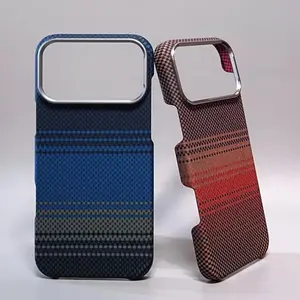 Carbon Fiber Texture Magnetic Phone Case for IPhone 17 14 15 16 Pro Max 17Po 17Air Alloy Lens Ultra Thin Hard PC Cover
