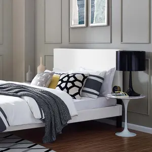 Modway Taylor King and California King Upholstered Linen Fabric Headboard in White