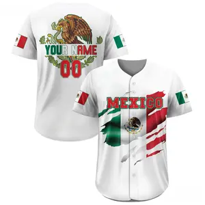 Custom Mexico Flag Baseball Jersey – Personalized Mexican Team Uniform with Custom Name and Number, High-Quality Breathable Fabric, Comfortable Fit for Adults and Kids, Ideal Game Day Shirt for Baseball Fans # TikTokMadeMeBuyIt # MexicoBaseball # CustomNa