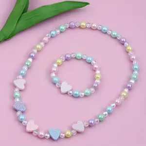 2pcs Girl's Jewelry Set - Cute Heart Pen