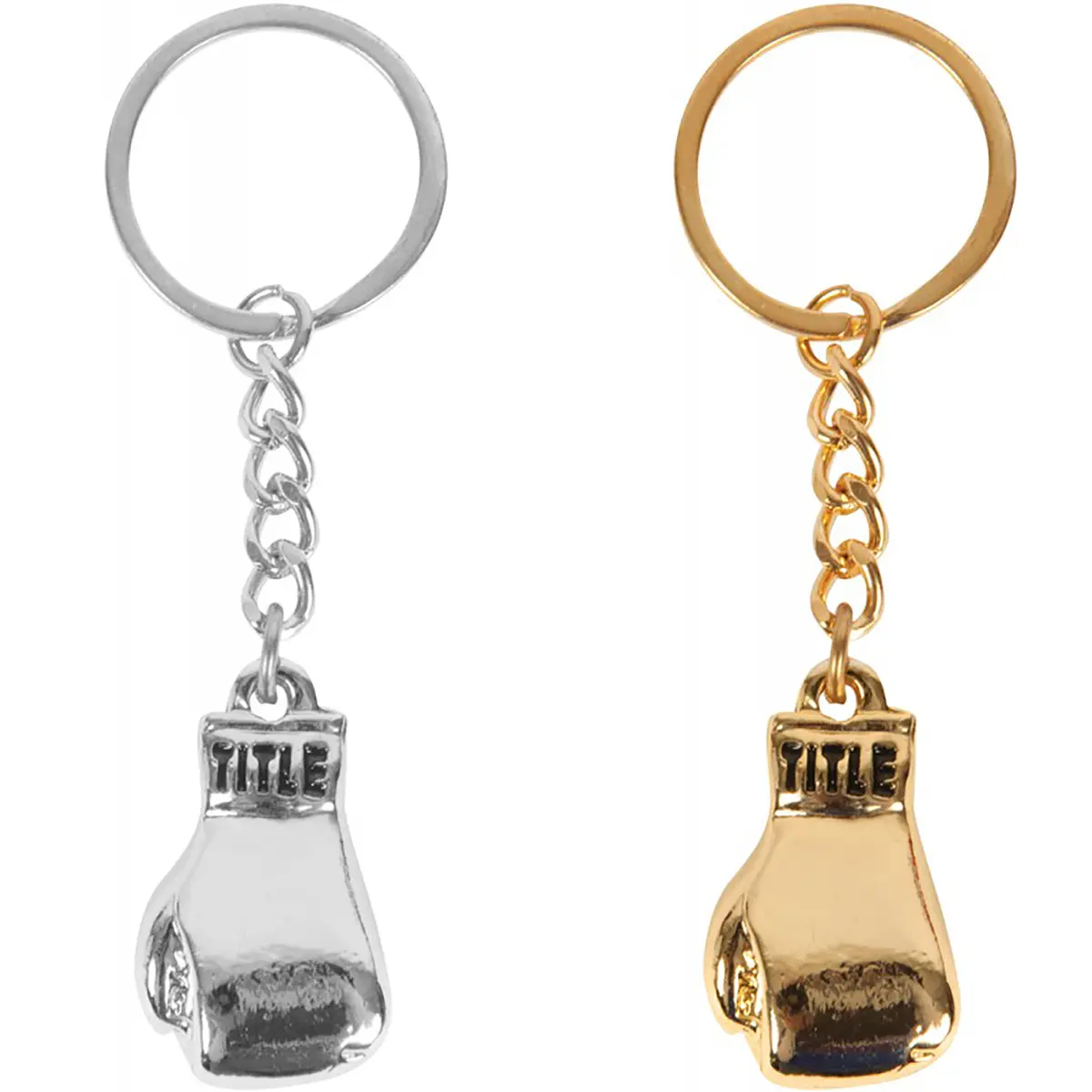 TITLE Boxing Keychain, Fashion Heavy-Duty Metal Boxing Glove Replica with Authentic Detail, 1.25" Glove Length with Round Ring, One Size