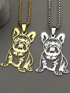Sweet French Bulldog Chain For Women Men Stainless Steel Silver Color Animal Puppy Pug Dog Lovely Pendant Necklace