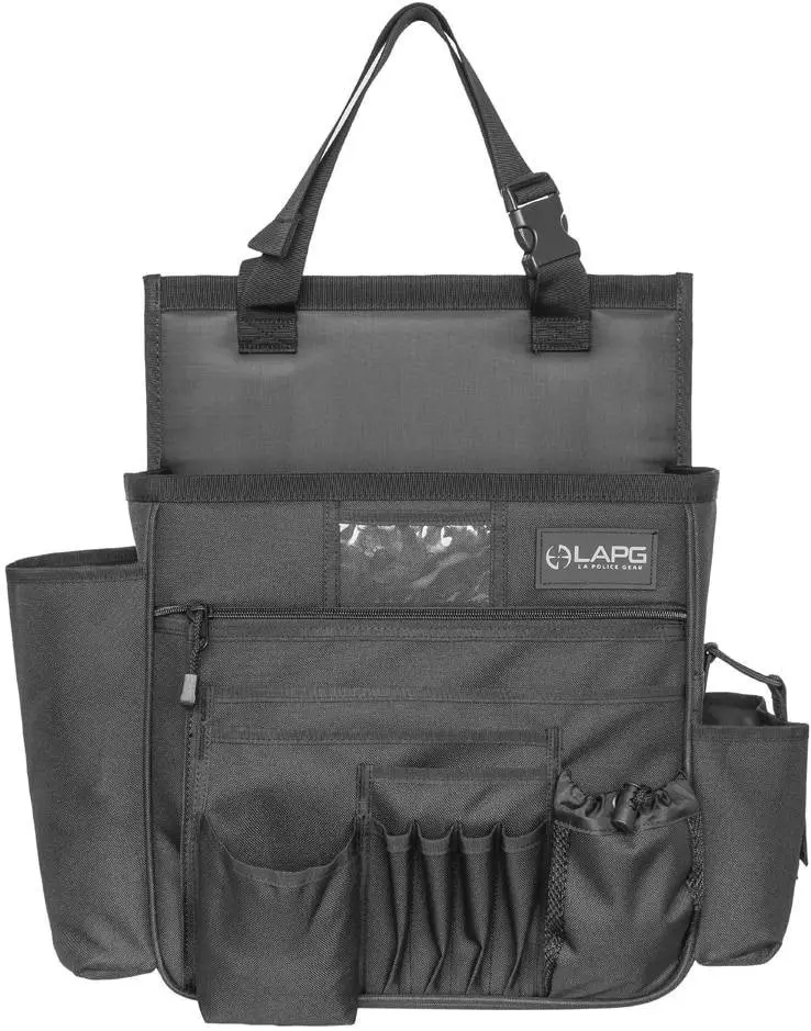 LA Police Gear Patrol Car-Truck Seat Organizer, Car Interior Storage Accessory with Adjustable Straps, Buckle Closure, Multi-Pocketed Design, Car Accessories