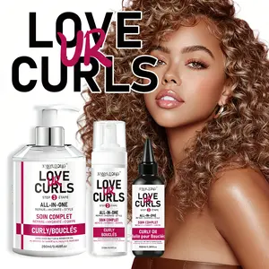 Anti-Frizz Curl Care Trio: Curl Cream Hydrating, Defining & Scalp-Nourishing System with Silky Argan Oil for Moisture Lock & Rosemary for Root Health – For All Hair Types, Reduces Breakage