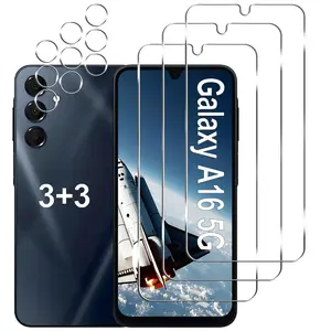 [3+3 Pack] Galaxy A16 5G Screen Protector + Camera Lens Protector, 9H Tempered Glass, Anti Scratch, Easy Installation, Bubble Free, HD Screen Protector for Samsung Galaxy A16 5G