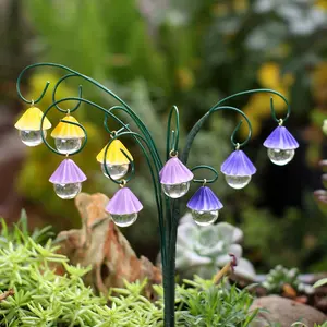 9 Piece Fairy Garden Accessories Set, Resin Fan Shaped Miniature Figurines, Home Decor Craft Ornament, Wind Chimes, Portable Plant Pots