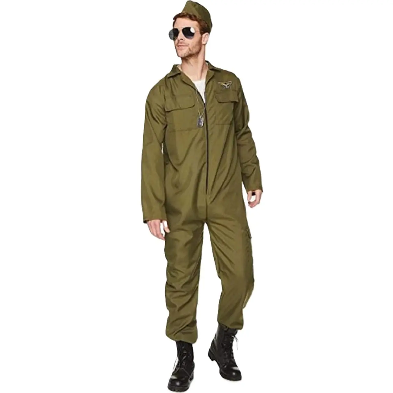 Retro Green Flight Suit - Aviator - Pilot - Costume - Men - 2 Sizes