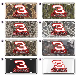 Dale Earnhardt#3 Signature License Plate 6x12, NASCAR Racing Camo Car Tag, Woodsman Hunting Style Aluminum Truck Decor, Rugged Outdoor Motorsports Sign