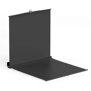 RAUBAY Collapsible Black Screen – FloorFlex Backdrop with Floor Extension 7x7x7ft - Professional Portable Retractable Background for Video Conference, Streaming, Photo Studio