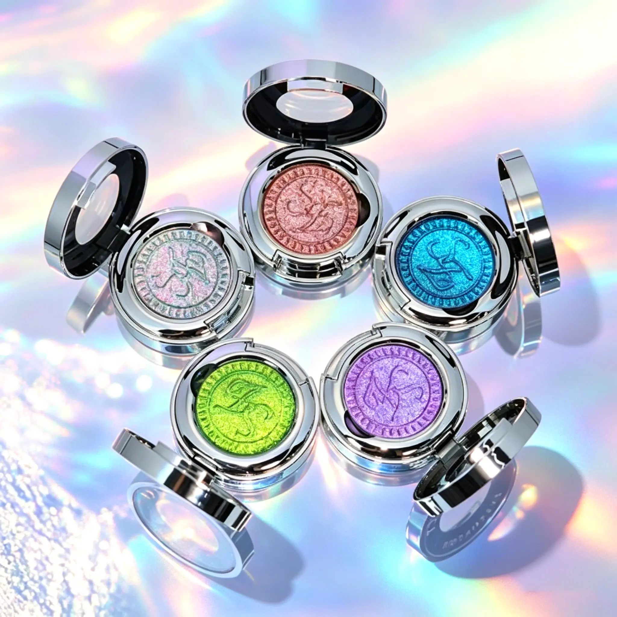 Dreamcatcher Series Chameleon Eyeshadow Palette, Long-Lasting Diamond Flash Glitter & Glass Finish Highlighter Pigment for Festival Makeup