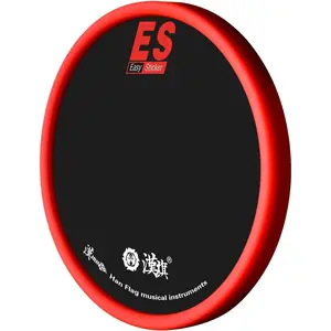 Sticky  Drum Practice Pad, 6 Inch Portable & Washable  Pad - Non-Slip, Quiet for Any Surface,  for Travel, Desk, Beginners (Black with Red Rim)