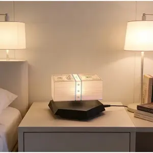 Magnetic Floating Night Light Dollar Bill Decor 360° Rotating Suspended  For Gaming Room Desk Decor Gift USB-Powered LED