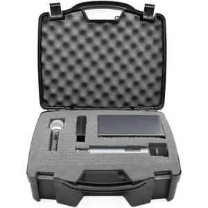 CASEMATIX Hard Shell Wireless Microphone Case with Customizable Foam Compatible with Sennheiser Shure Audio Technica Nady VocoPro AKG Systems Compact Protection Device Durable Handle Lavalier Plastic Cover