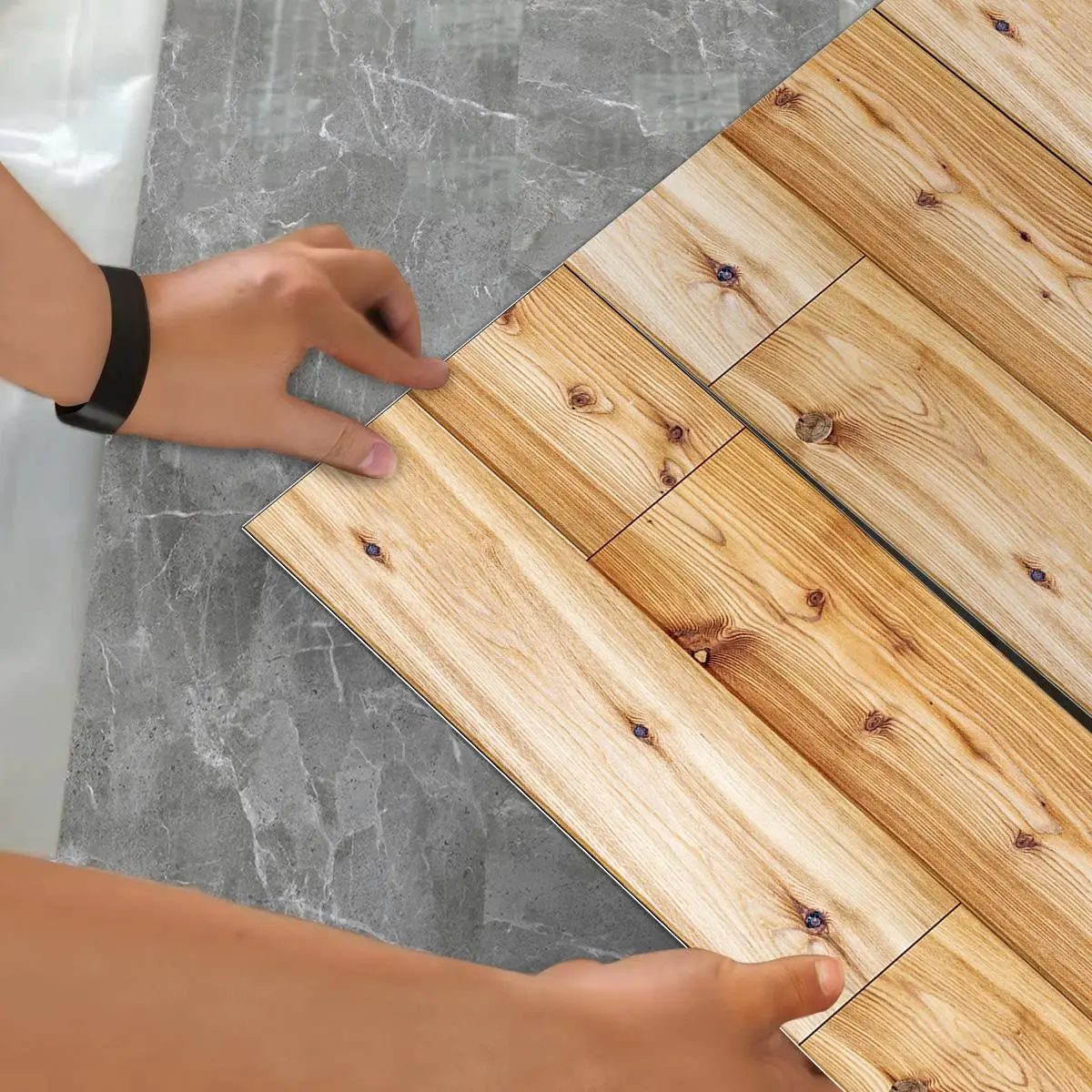 Wood Grain Pattern Wallpaper, Waterproof Self-adhesive Wallpaper, Fashionable Background Wall Tile Sticker, Home Decoration Supplies