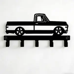 Cast Iron Key Holder with Garage Door Design, Space Saving Entryway Kitchen Bathroom Decor, Easy Installation