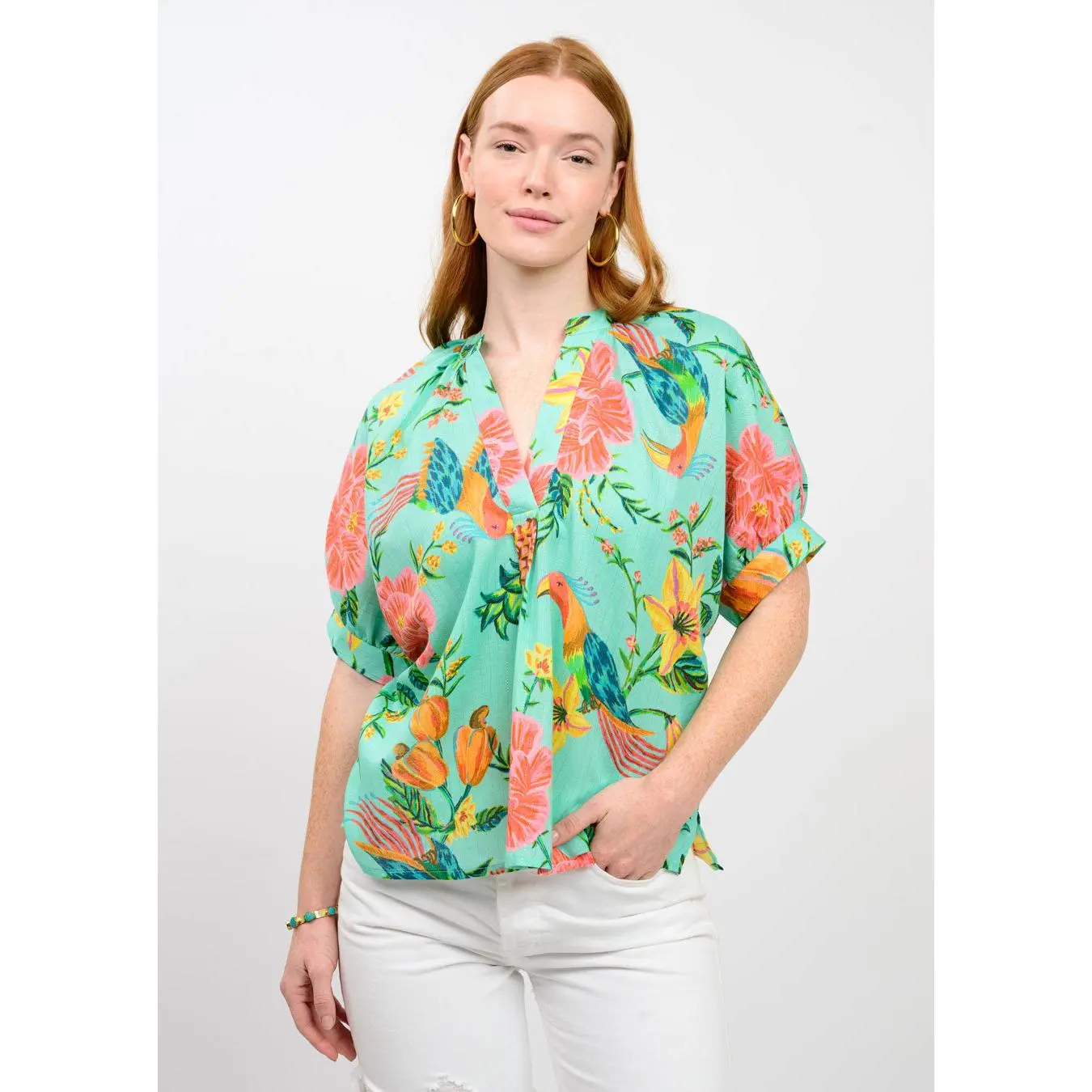 Parrot Popover Dolman Top