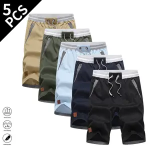 5 pieces of men's summer fashion work pants. They feature a loose fit design, elastic waistband, and are suitable for both casual sports and five-point length wear. The gift for him