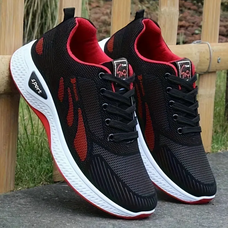 Men's Casual Lace-Up Athletic Sneakers, Sports Footwear for Walking, All-Season Men's Shoe