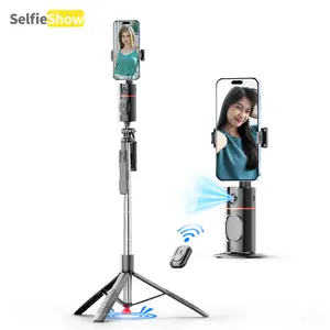 AI Auto Face Tracking Tripod Selfie Stick with Remote, One-Click Pop Up Phone Stand, 360° Smart Rotation & Gesture Control for TikTok Vlog Recording