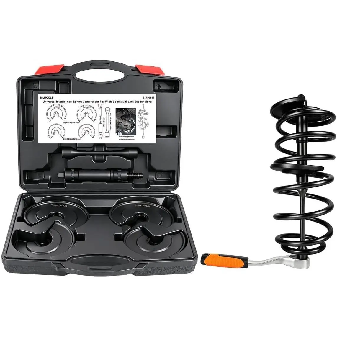BILITOOLS Internal Coil Spring Compressor Tool, Heavy-Duty Telescopic Kit