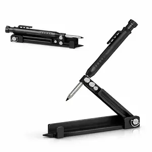 Multi-function Scribing Tool - Construction Pencil- Aluminum Alloy Scribe Tool with Deep Hole Pencil,DIY Woodworking Scribe Gauge Scriber Line Maker Measuring Tool,Gifts For Men