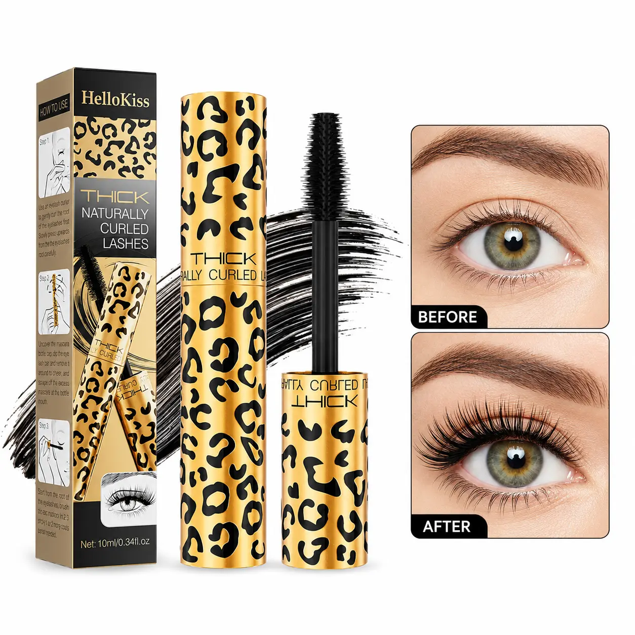 Micro Thin Brush Mascara - 24H Hold, Smudge-Free, Tiny Inner Corner Lash Lifter, Natural Thick Eyelash Makeup, Festive & Party Supplies Party Gift