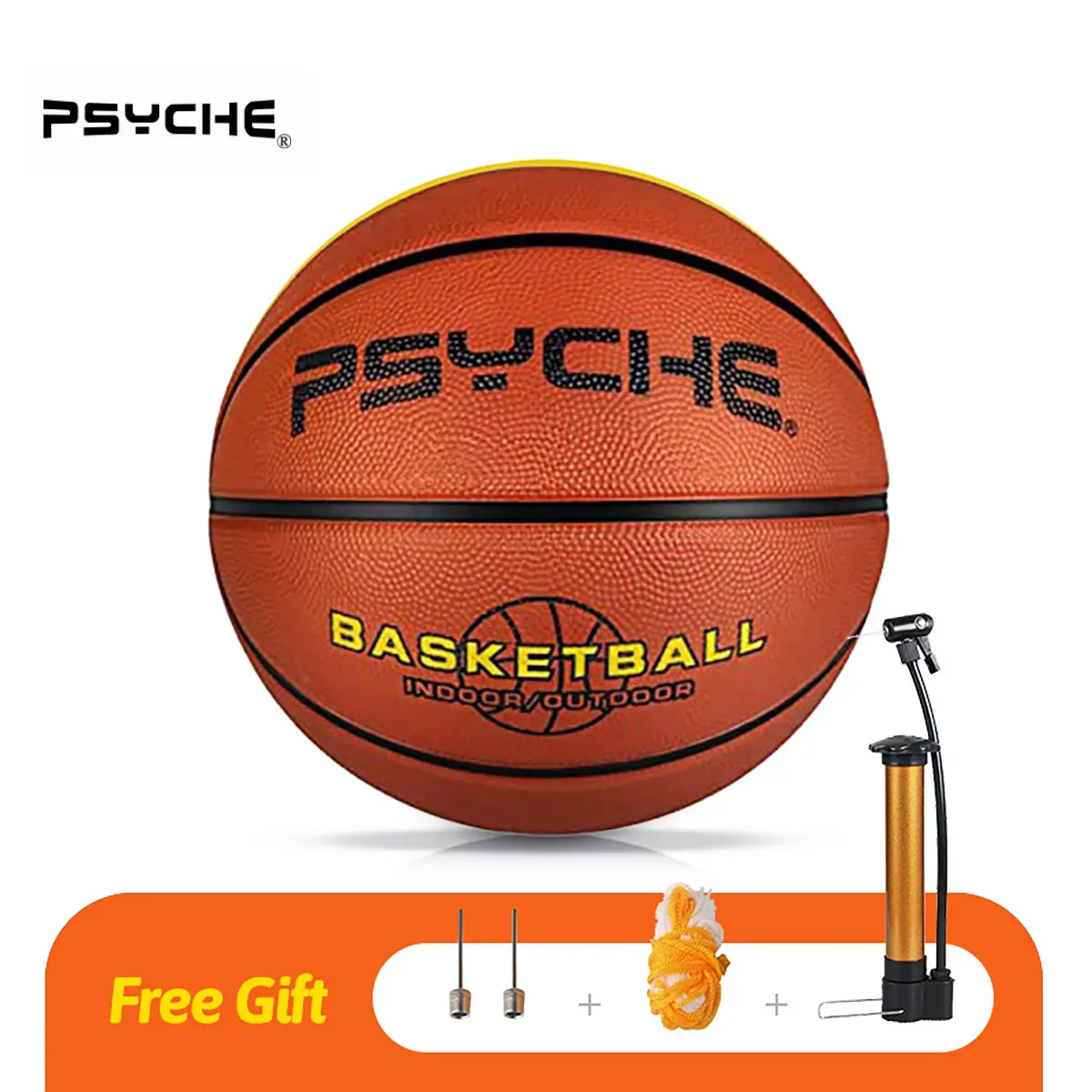 PSYCHE Basketball Ball Official Rubber Outdoor Indoor Youth 5 for Boys and Girls Gift