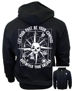 Nautical Compass Unisex Zip-Up Hoodie