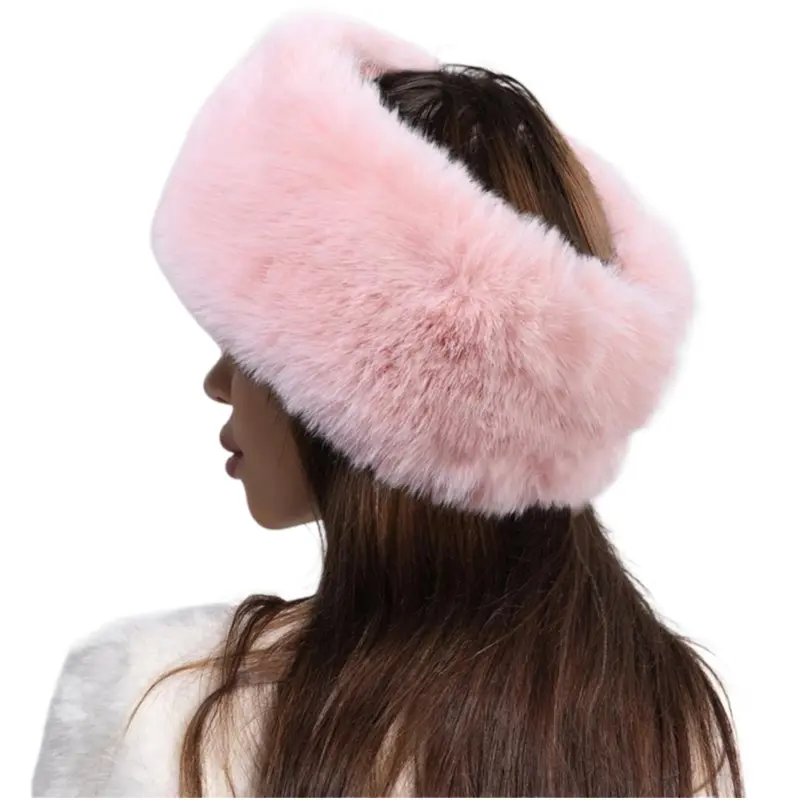 1PC Women’s Solid Color Puffy Headband - Fuzzy Winter Earwarmer, Cozy Empty-Top Hat Style for Cold Weather Outfits (Headbands for Women), Headbands Women