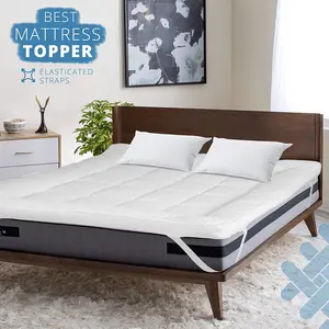 Premium Mattress Topper 4 Inch Ultra-Fluffy Queen for Back Pain, Extra Soft Pillow Top Queen Mattress Topper with 4X Support, Mattress Pad with Breathable Air Mesh Sides, 6-21'' Deep Pocket