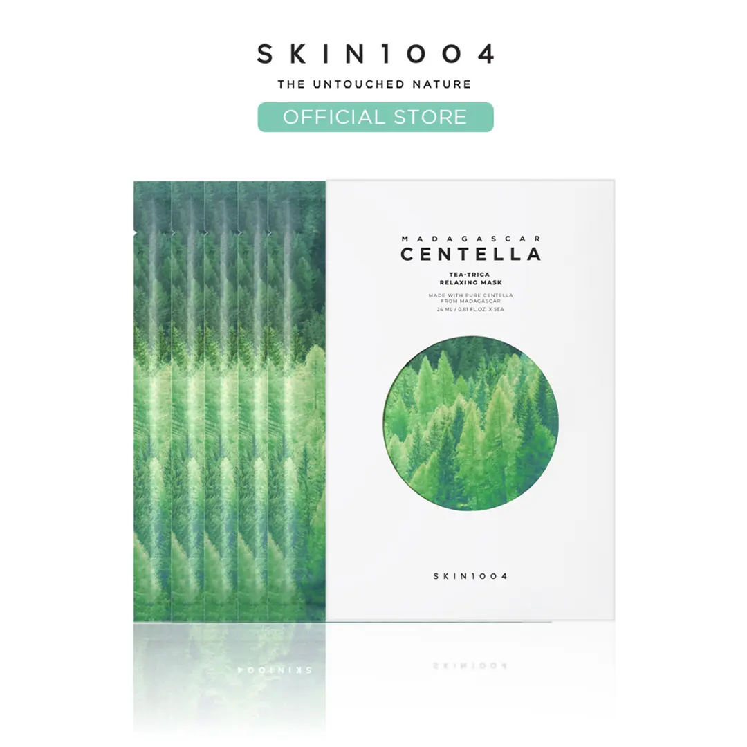 [SKIN1004 Official Shop] Tea-Trica Relaxing Mask 0.81 fl oz. (24ml) (5ea) - Lightweight Ampoule with Salicylic Acid for Acne-Prone Skin Care