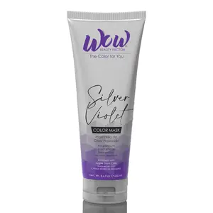 Wow Beauty Factor Color Mask Silver Violet/ purple ~ Mascarilla para Platinado Ash Cenizos NacaradosViolet 8.4floz Long-lasting Amino Acid  Apple stem Cells ~ Keratin Hair Nutrition Haircare  Blonde  Moisture Hydrate Shampoo Cosmetic